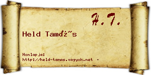 Held Tamás névjegykártya